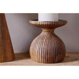 Nkuku Omari Mango Wood Candlestick Natural